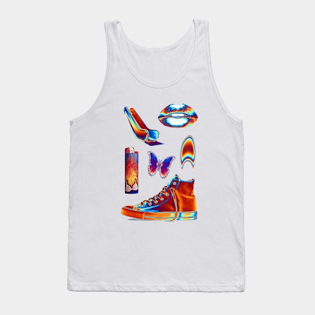 High Contrast Holo Print Tank Top by dinaaaaaah